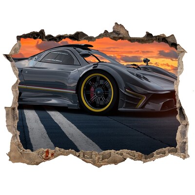 Sticker mural effet trou Une voiture de course sur la piste