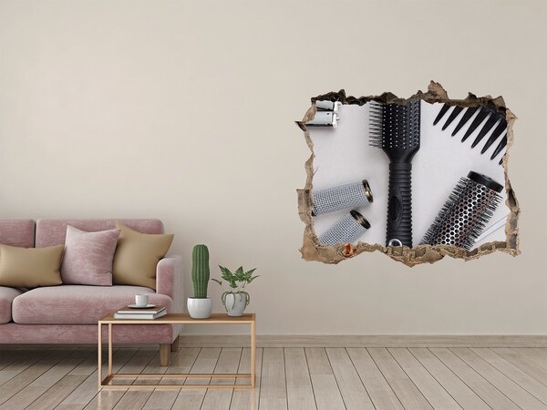 Sticker mural effet trou Accessoires de coiffeur pierre