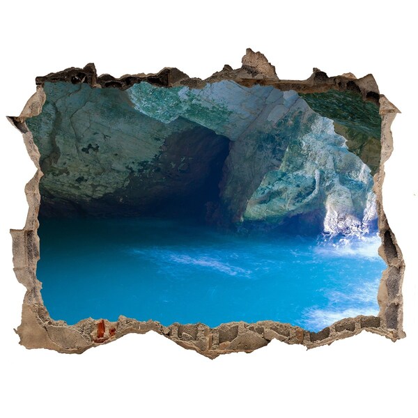 Sticker trou dans le mur Grotte maritime pierre