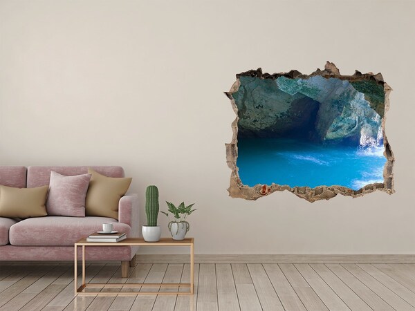 Sticker trou dans le mur Grotte maritime pierre