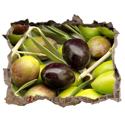 Autocollant à effet 3d trou Olives dans le béton