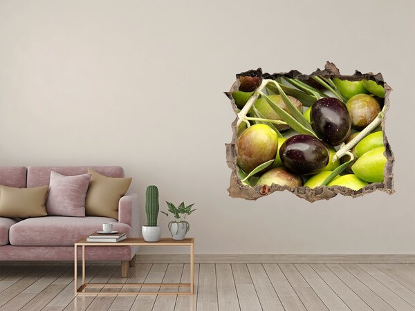 Autocollant à effet 3d trou Olives dans le béton