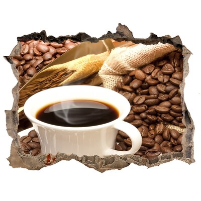 Sticker trou dans le mur Café avec des grains