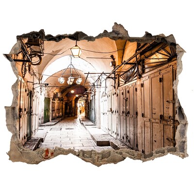 Sticker trou dans le mur Le charme du vieux bazar