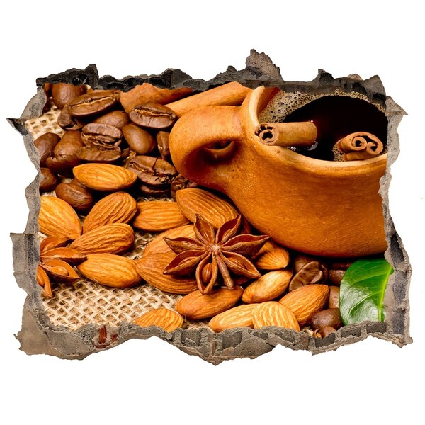 Autocollant mural trou Café et épices dans un style rustique