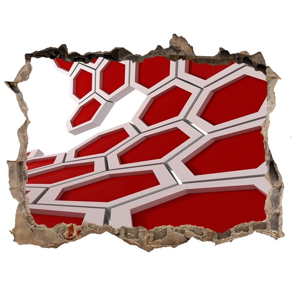 Autocollant mural trou Labyrinthe rouge en béton