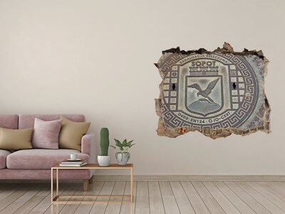 Sticker trou dans le mur Sopot – Couvercle d'égout municipal