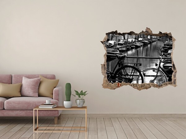 Sticker trou dans le mur Canal cyclable