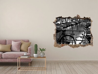 Sticker trou dans le mur Canal cyclable