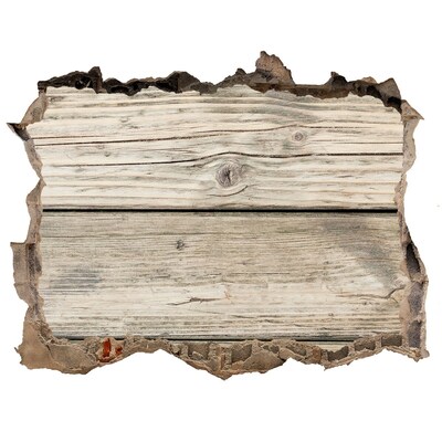 Sticker mural effet trou Une planche de bois dans un trou dans le mur