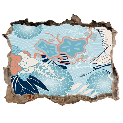 Sticker mural effet trou Le monde sous-marin des coraux