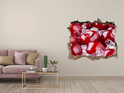 Sticker trou dans le mur Cerises juteuses sur glace