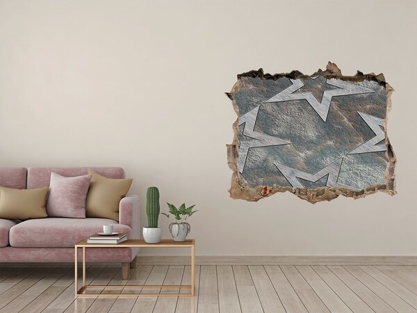 Autocollant à effet 3d trou Mur brisé avec des étoiles