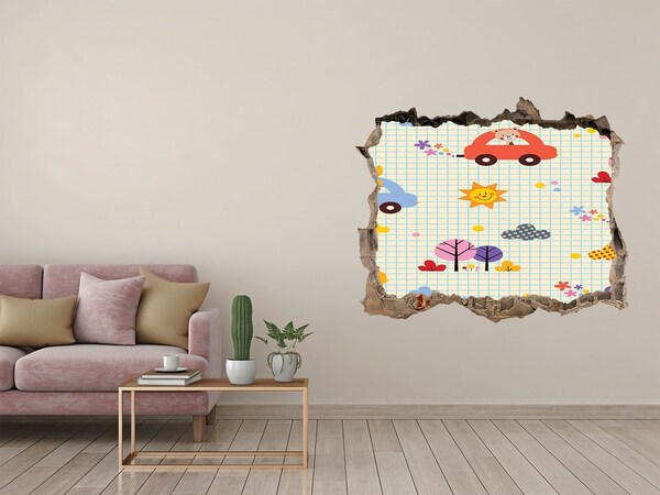 Sticker mural effet trou Un monde d'enfants plein de joie