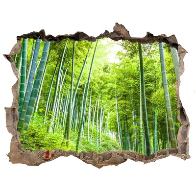 Sticker mural effet trou Foret de bambou pierre