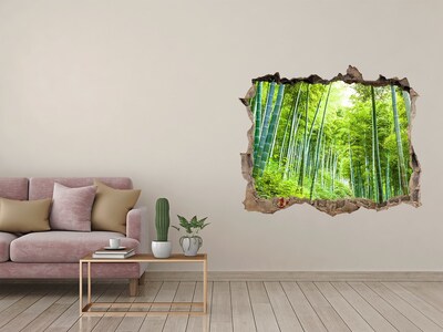 Sticker mural effet trou Foret de bambou pierre