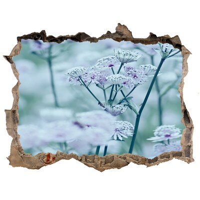 Sticker trou dans le mur Des fleurs parmi les ruines du mur