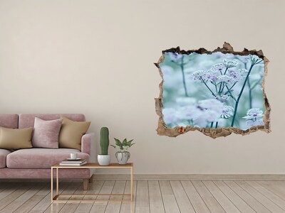 Sticker trou dans le mur Des fleurs parmi les ruines du mur