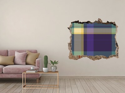 Autocollant à effet 3d trou Motif à carreaux sur le mur