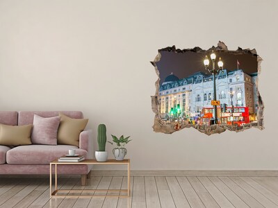 Autocollant mural trou Rue londonienne la nuit