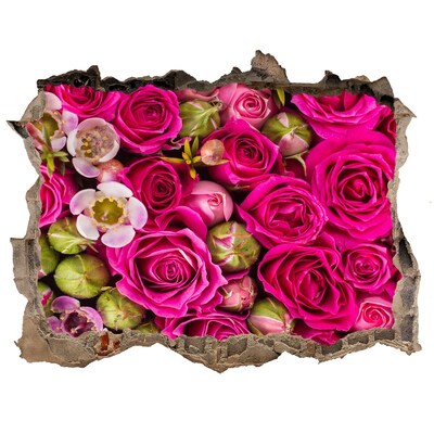 Autocollant à effet 3d trou Une explosion florale de roses