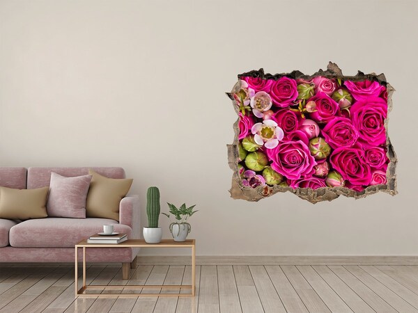 Autocollant à effet 3d trou Des roses pierre