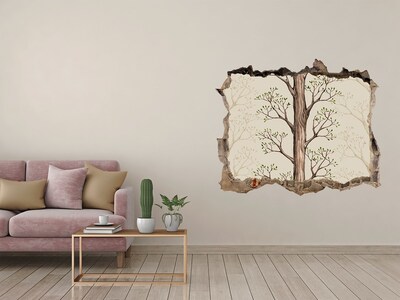 Sticker mural effet trou Des arbres pierre