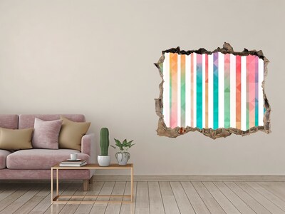 Sticker trou dans le mur Géométrie colorée derrière le trou dans le mur