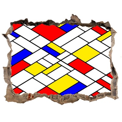 Autocollant mural trou Motif abstrait dans le style de Mondrian