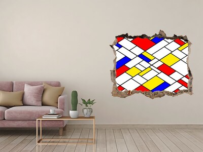 Autocollant mural trou Motif abstrait dans le style de Mondrian