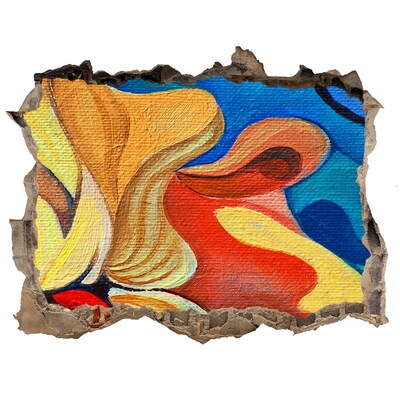 Sticker mural effet trou Une explosion florale de couleurs