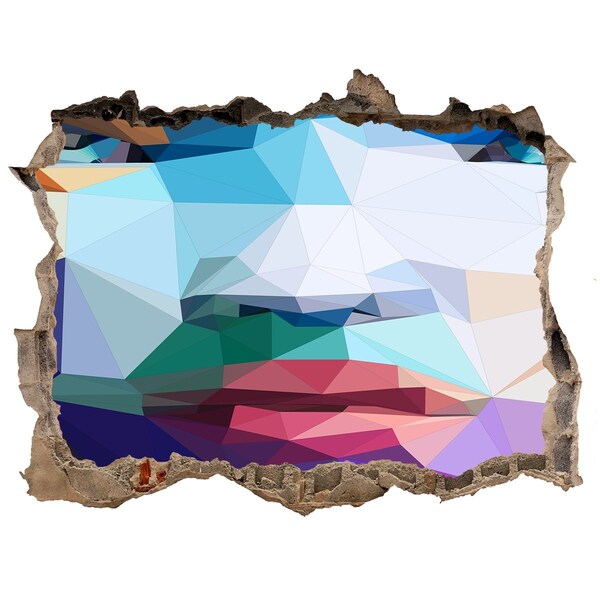 Sticker mural effet trou Un paysage aux couleurs de la géométrie