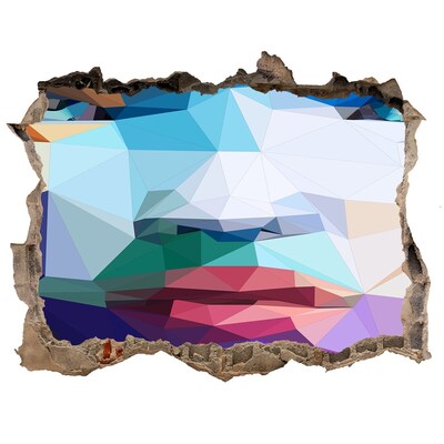 Sticker mural effet trou Un paysage aux couleurs de la géométrie