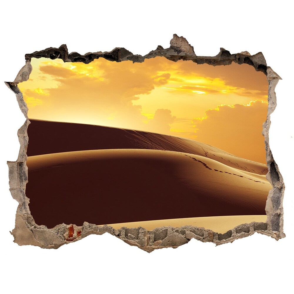 Sticker trou dans le mur Sahara camel pierre