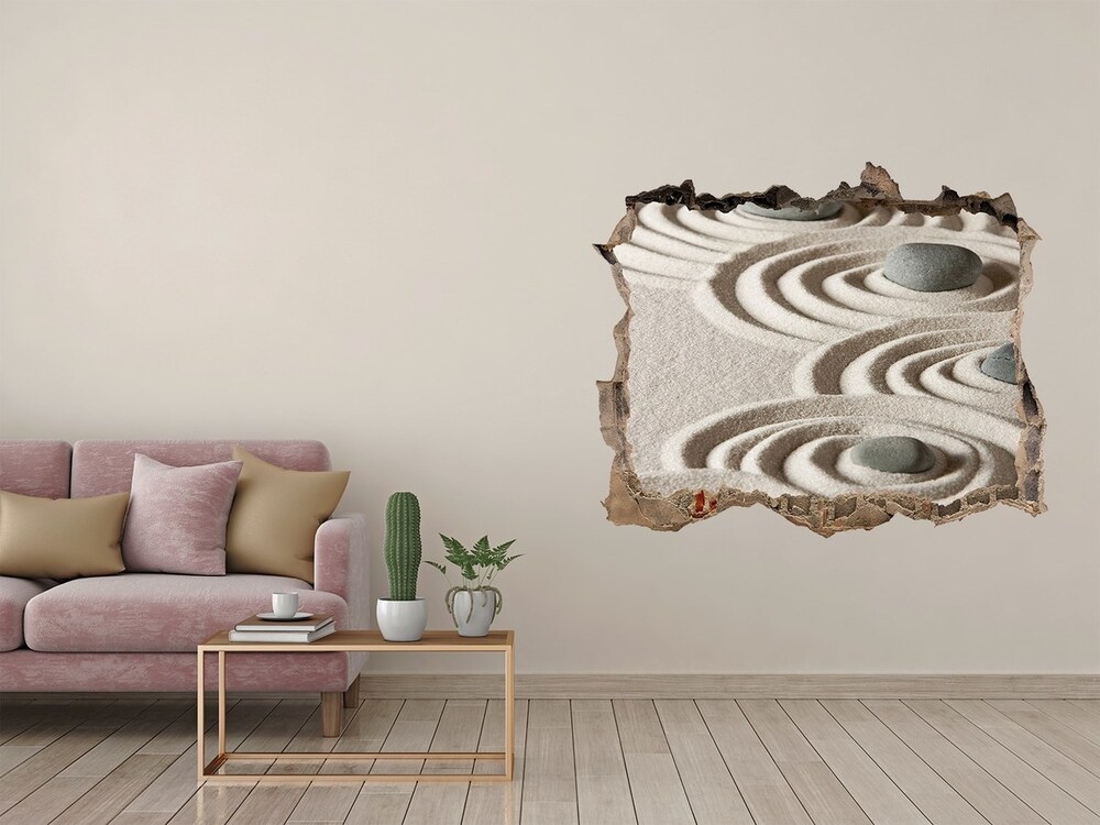 Sticker trou dans le mur Pierres zen sable