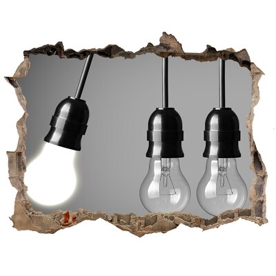 Sticker mural effet trou Mur délabré avec lampes suspendues