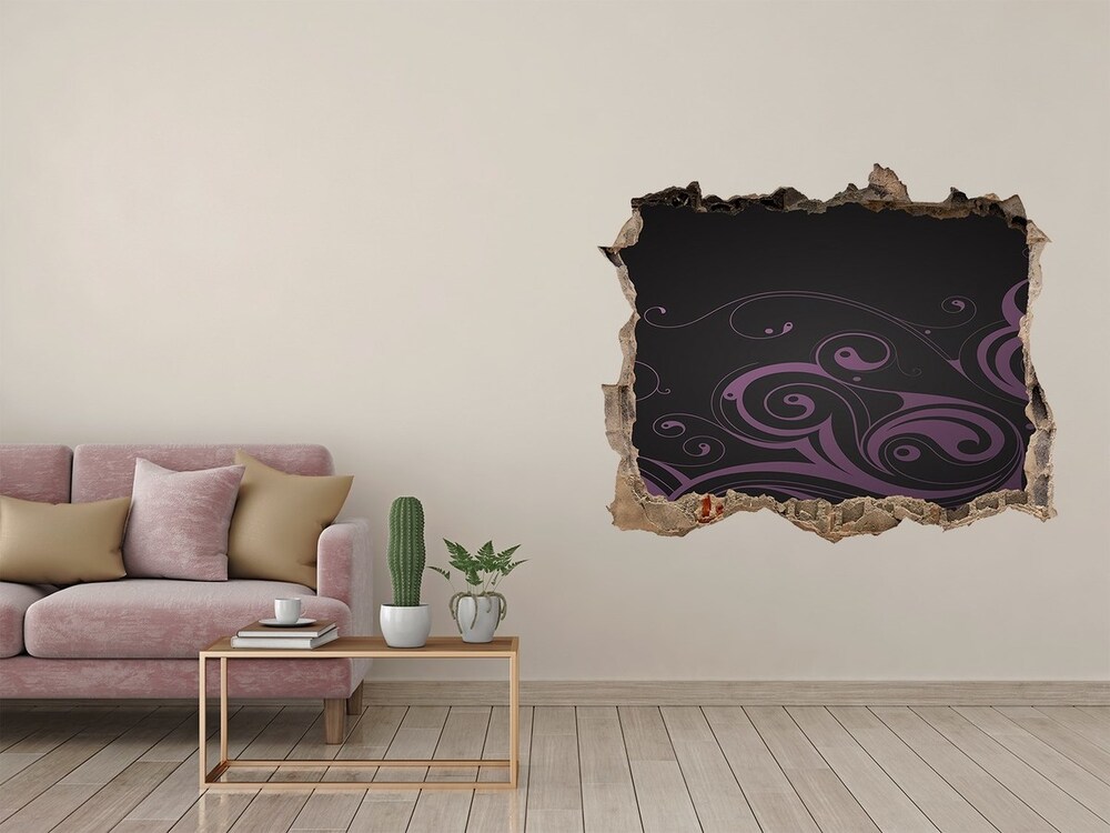 Sticker mural effet trou Ornements motif pierre