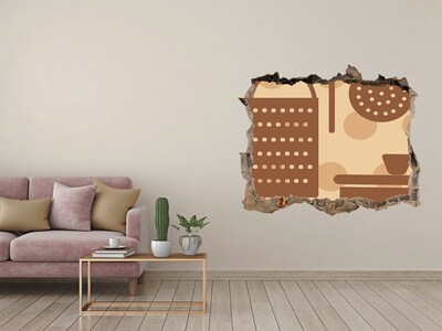 Sticker mural effet trou Outils de cuisine pierre