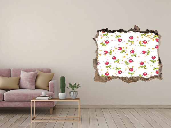 Sticker mural effet trou Motif floral sur le mur