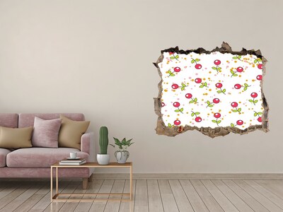 Sticker mural effet trou Motif floral sur le mur
