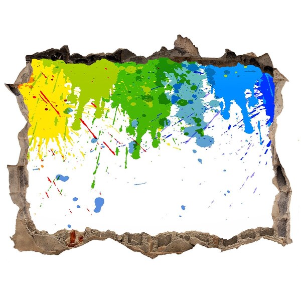 Autocollant mural trou Une explosion colorée de béton