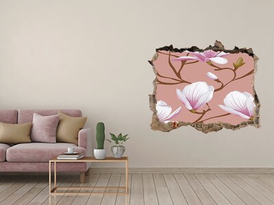 Autocollant à effet 3d trou Magnolia fleur pierre