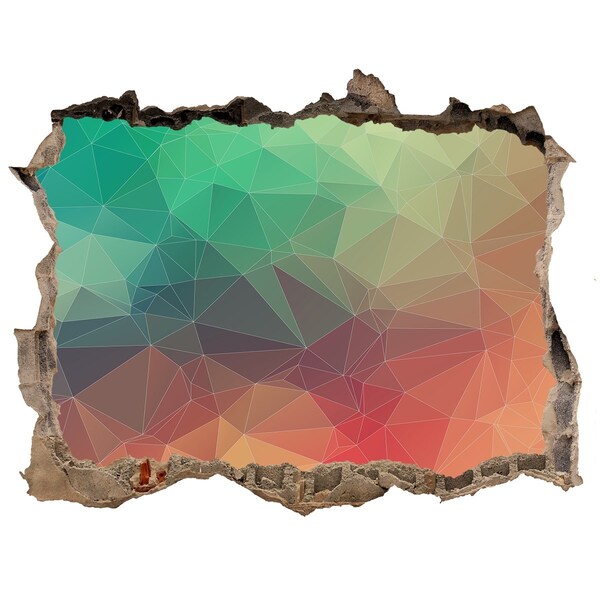 Autocollant à effet 3d trou Des formes géométriques colorées dans un trou dans le mur