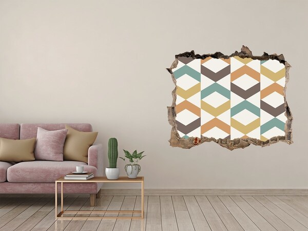 Sticker trou dans le mur Motifs géométriques sur le mur