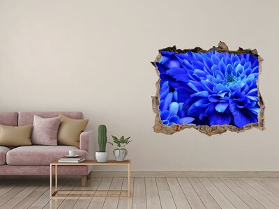 Sticker mural effet trou Aster bleu pierre