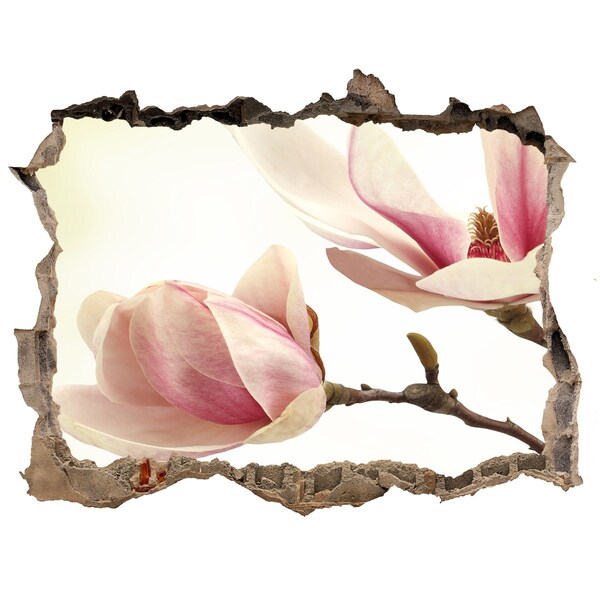 Sticker mural effet trou Magnolia pierre