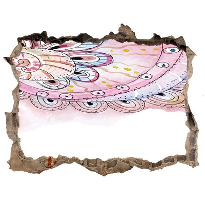 Autocollant à effet 3d trou Motif coloré sur fond de béton