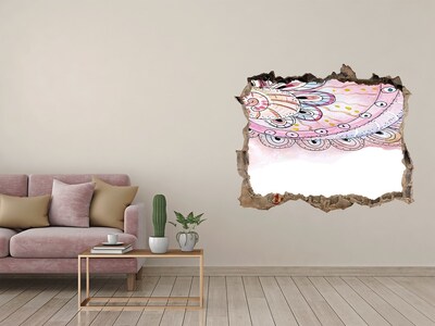 Autocollant à effet 3d trou Motif coloré sur fond de béton