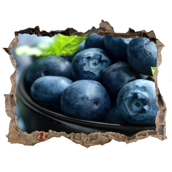 Sticker trou dans le mur Des myrtilles dans un trou dans le mur