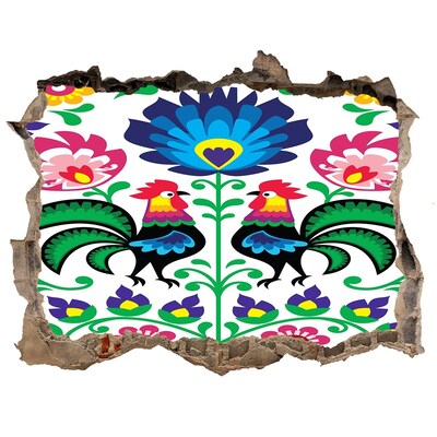 Autocollant à effet 3d trou folklore floral avec des chanterelles